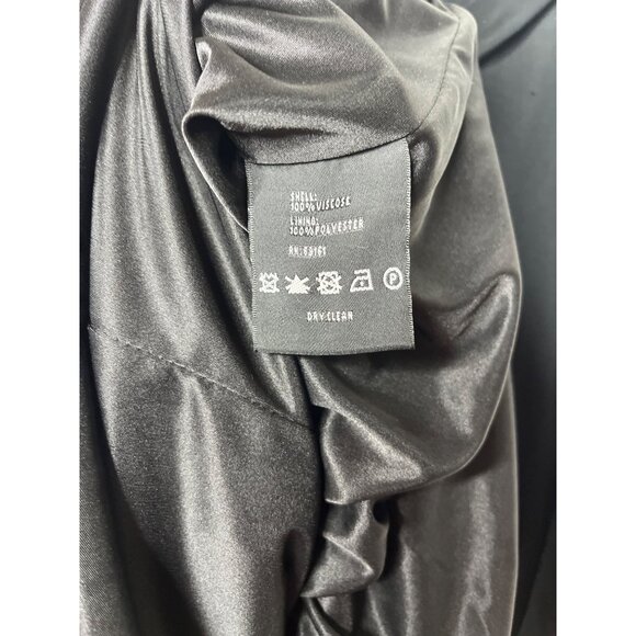 Carlisle Black Ruched Sheath Dress Size 4 Long Sleeve - Picture 8 of 10